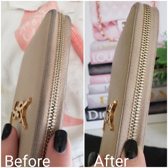 Authentic Pre-owned Yves Saint Laurent Grain De Poudre Zip Around Long Wallet - Picture 14 of 16